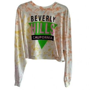 DAY by Daydreamer NWT Beverly Hills Tie Dye Crop Long Sleeve Tshirt